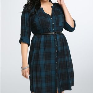 Torrid Size 3 Teal and Black checkerd Dress